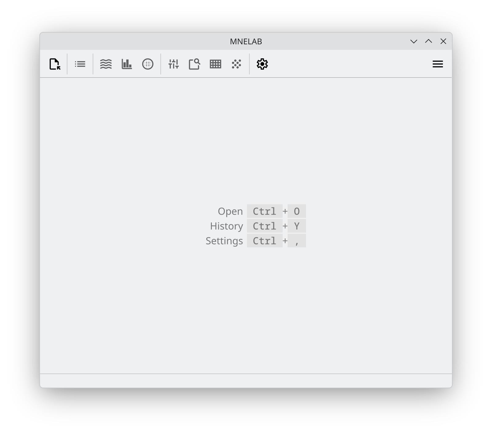 Main window without menu bar